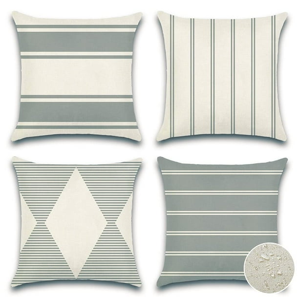 Fundas de Cojín OTOSTAR Impermeables Juego de 4 45x45 cm Gris