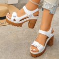 thumbnail image 4 of TAGOLD Women's Sandals,Women's Fashionable Casual Summer Solid Color Mouth Head Style High Heels Slippers, 4 of 5