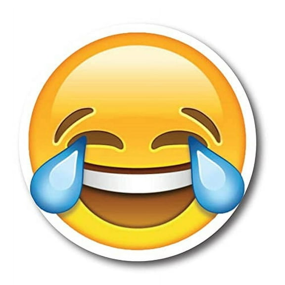 Magnet Me Up Laughing Crying Emoticon Magnet Decal, 5 Inch Round, Cute Self-Expression Decorative Magnet