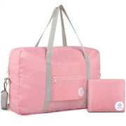 For Spirit Airlines Foldable Travel Duffel Bag with Shoulder Strap Tote Carry on Luggage Sport Duffle Weekender Overnight for Women and Girl, Pink