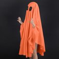 thumbnail image 5 of Wuxian Boys Girls Halloween Clothing Robe Cute Funny Print Solid Color Ankle-Length Fancy Party Dress Up Robe Hooded Coat,Orange,7-8 Years, 5 of 8