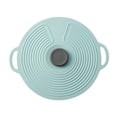 thumbnail image 1 of Tapa de silicona resistente al calor con ventosa y asa, tapa de silicona autosellante para ollas. Azul 20cm, 1 of 9