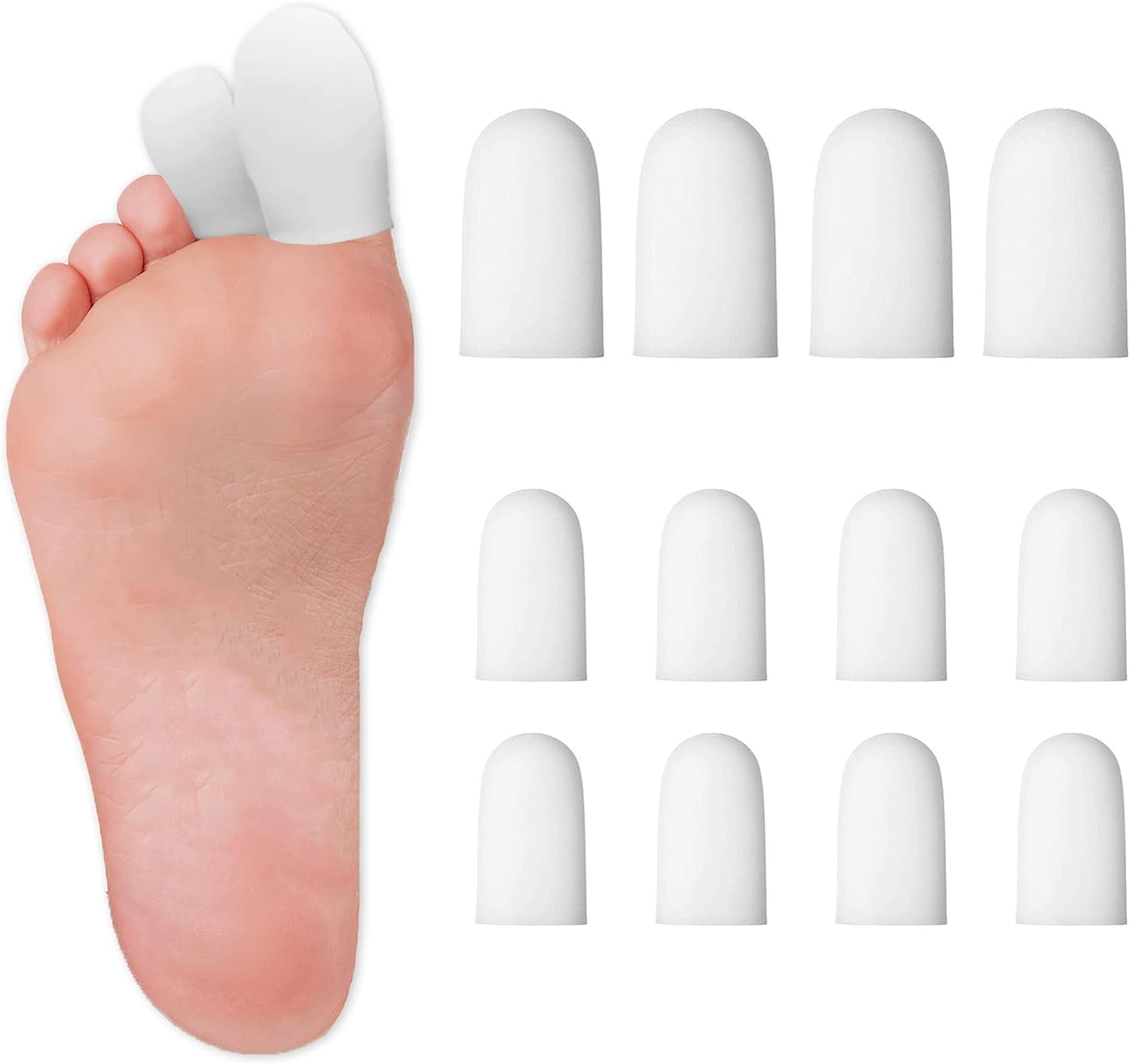 Toe Protectors, 12 Count Silicone Toe Caps for Shoes, Big Gel Boot Toe