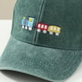 thumbnail image 6 of CAUYDY Kids Baseball Hat Miniature Train Themed Washed Baseball Cap Vintage Distressed Baseball Cap Cartoon Hat For 4T 5T 6T 7T 8T Boys (Sizes 3-8 Years,B1-Green), 6 of 7