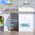 thumbnail image 3 of AECOJOY 10’ x 10' Wall Monuted Lean to Gazebo with Netting and Curtain Outdoor Hardtop Gazebo Aluminum Metal Pergola ​For Garden, Patio, Backyard-​White, 3 of 7