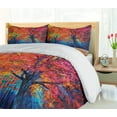 thumbnail image 5 of Ambesonne Nature Duvet Cover Sets, Seasonal Art Picture, 2-King, Vermilion Navy Blue, 5 of 7