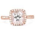 thumbnail image 4 of Pompeii 2 5/8ct Cushion Morganite Vintage Halo Engagement Ring 14K Rose Gold (G/H,SI1-SI2), 4 of 4