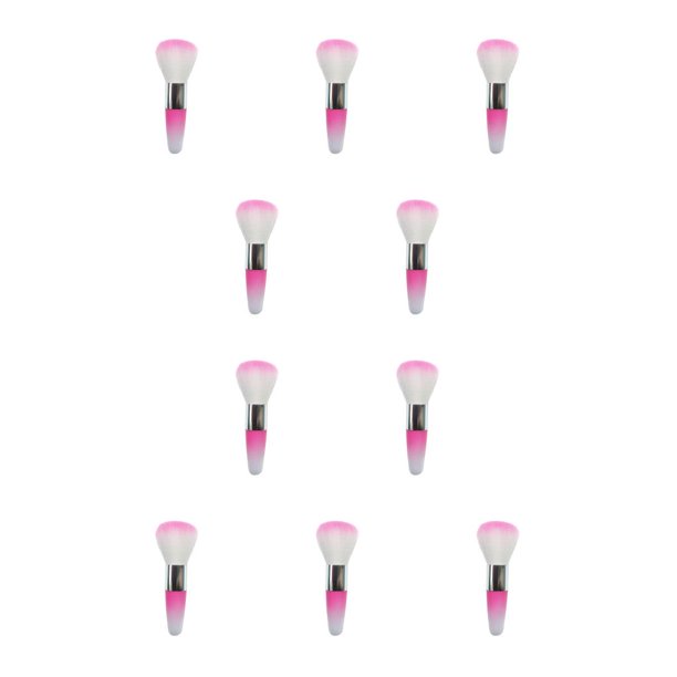 Soidarity Cepillo de uñas Limpiadores de uñas de cerdas flexibles Removedor de polvo de fibra multicolor Pedicura Ergonomía Cepillos de Rosado 10Conjunto