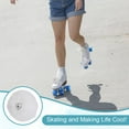 thumbnail image 5 of 4 pc Imitation Rex Rabbit Fur Pompom Skate Shoelaces for Kids with Iron Bell White 330x78mm, 5 of 5