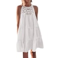 thumbnail image 2 of Cyinyin Summer Outfits for Women Sun Dresses, Women's Summer Cutout Dress Casual Sleeveless A-Line Layered Swing Tank Top Dress Beach Vacation Dress White Beach Dresses, 2 of 7