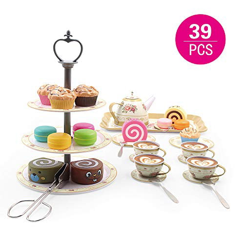 Luna Tea Service with Cake Pie Slicing Children Game-Set 39 pieces
