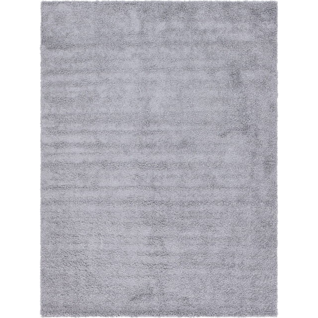 Unique Loom Davos Collection Modern Luxuriously Soft & Cozy Shag Area Rug, 10' 0 x 13' 0 Rectangular, Sterling