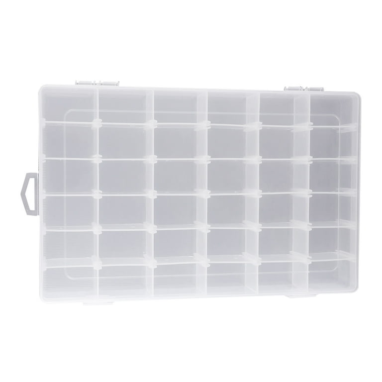 OYSTIO 36 Grid Cells Multipurpose Clear Transparent Plastic Storage Box  with Removable Dividers