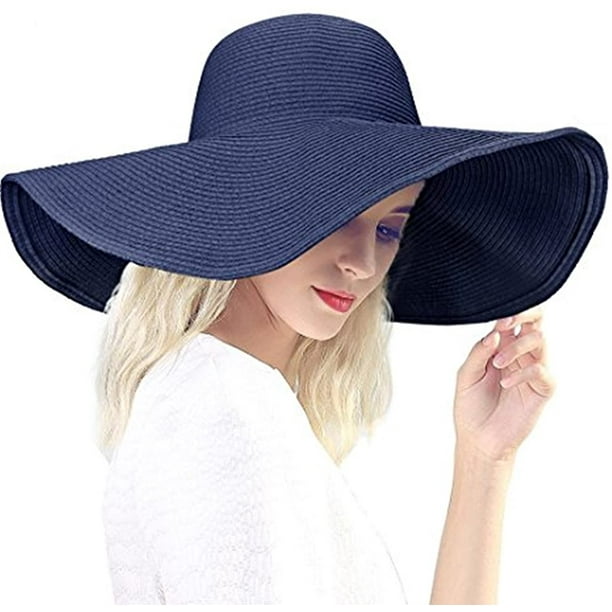 Yiailnter Women’s Ridge Wide Brim Sun Hat Beachwear Summer Straw Hat Other