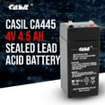 thumbnail image 2 of 4v 4.5Ah SLA Sealed Lead Acid Battery for Fi-Shock SS-440, Fi-Shock SS-740, Toyo 2FM4.5, 2 Pack, 2 of 5