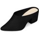 thumbnail image 1 of Mules sin cordones con punta en pico y tacones gruesos para mujer Negro 36, 1 of 6