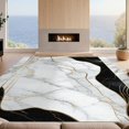 thumbnail image 2 of Design&I 8'x10' Washable Area Rug Geometric Contemporary Abstract Veining Bold Stripe Swirl Interlocking for King Size Bedroom, Under Bed, Sleek Flatweave Pet Friendly, 2 of 7