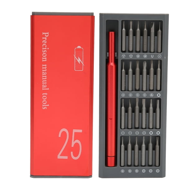 Juego de destornilladores 25 en 1, Kit de herramientas de desmontaje y reparación de tamaño de bolsillo portátil de Metal, Compatible con teléfonos inteligentes, tabletas y portátiles