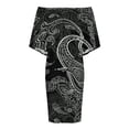 thumbnail image 4 of Paisley Pattern Women's Off The Shoulder Ruffles Summer Wedding Guest Loose Casual Party Beach Dress, 4 of 9