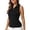 Black, variant on Women's Slim Fit Zip Front Collar Tank Top for Athletic Workouts Yoga Running and Casual Fashion