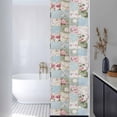 thumbnail image 3 of Green Blue Pink Botanical Window Privacy Film, Spring Floral Vintage Static Cling UV Sun Blocking Heat Control Window Tint Day and Night, Non-Adhesive One Way Windows Privacy Cover 17.7''x78.7'', 3 of 7
