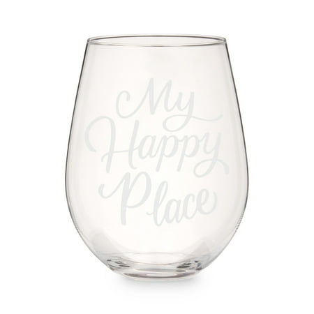 

Twine My Happy Place Etched Stemless Wine Glass Fun Wine Gifts