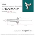 thumbnail image 2 of HLONK 50Pcs Tri-Fold Aluminum Blind Rivets Tri Grip Exploding Assortment Bulb Style Pop Rivets for Automotive  Soft or Plastic Materials (Silver  5/32"x35/64"), 2 of 8