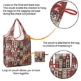 thumbnail image 4 of 5 Pack Foldable Shopping Bag,Red Christmas Collage Pattern Reusable Grocery Bags with Pockets,Large Reusable Tote Bags with Handles Waterproof & Lightweight, 4 of 6