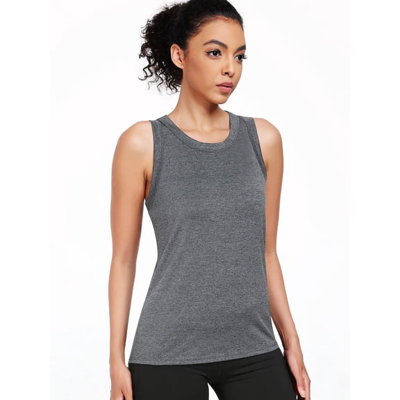 NELEUS Womens Workout Tops Racerback Athletic Tank Tops Loose Fit for Yoga Casual,Gray,US Size XL