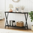 thumbnail image 4 of Kojooin Table Console de Style Industriel Farmhouse, Longue Table Étroite à 2 Niveaux pour Entrée avec Tablette de Rangement, 4 of 8