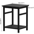 thumbnail image 6 of Home Small Bamboo Side Table, Rectangular Modern End Table with Open Shelf for Living Room, Simple Style Bedside Table for Bedroom, Coffee Table for Small Space, Black, 6 of 7