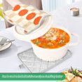 thumbnail image 3 of Yayeee Pot Holders Kitchen Heat Resistant with Pocket 7"x9.8" Cotton Oven Cooking Hot Pads, Orange Geometric Circles, 3 of 7