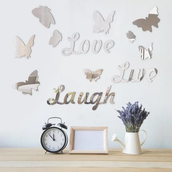 3D Removable Mirror Wall Sticker Love Butterfly Wall Romantic Home Decor Modern