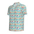 thumbnail image 2 of Balery Cute Corgi Head Printed Men’s Short Sleeve Polo Shirt, Midweight Men's Shirt,Golf Polo shirts -X-Large, 2 of 9