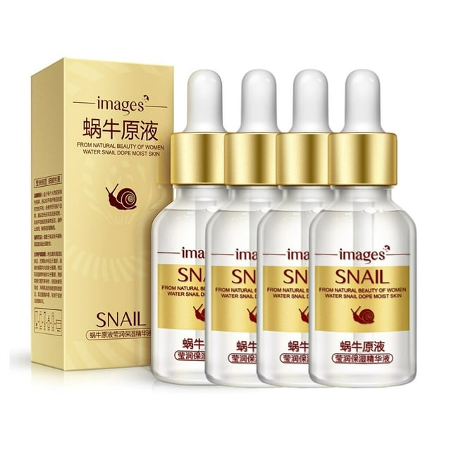Serum 4 Piezas, Images Snail Essence Moisturizing, Serum Facial Antiarrugas Hidratante con Esencia de Baba de Caracol, Aclara, Revitaliza, Restablece y Tonifica la Piel Images 4 Serum Snail Essence Moisturizing