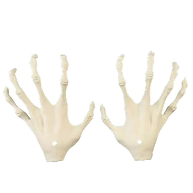 Manos de Esqueleto de Halloween - 1 Par de Garras de Calavera de Plástico para Decoraciones Aterradoras, Bromas de Terror, Fiestas de Cosplay - Manos Izquierda y Derecha Realistas de 6.1 Pulgadas