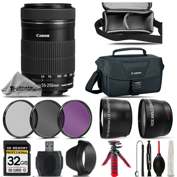 Canon EF-S 55-250mm IS STM Lens   UV-CPL-FLD Filter for EOS Rebel T5, T5i Camera (International Version)
