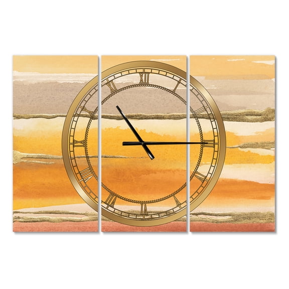 Designart 'Gilded Amber II' Modern Wall Clock