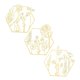 thumbnail image 5 of Decoración de pared de flores de Metal, adorno artesanal decorativo, dorado, conjunto para sala de estar, puerta de baño, Bar, 3 uds., 5 of 9
