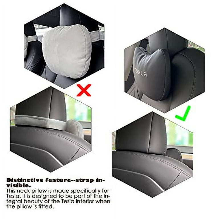 For Tesla Model 3 Y X S Neck Pillow Headrest Pillow Leather Memory Neck  Waist Cushion Auto Seat Head Support Model3 Accessories - AliExpress