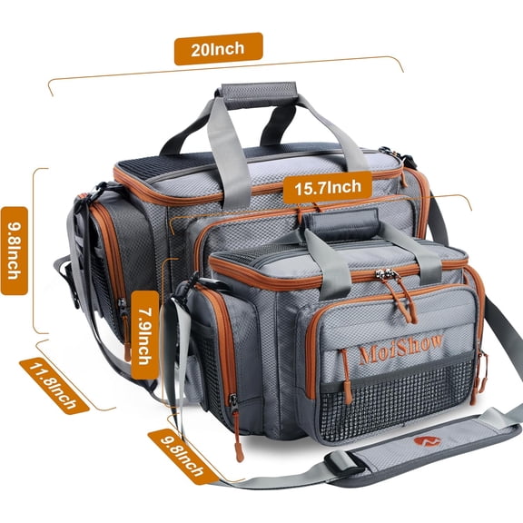 Fishing Tackle Box Bag - Fishing Bags for Saltwater or Freshwater (#Grey) Fishing Tackle Bags - Padded Shoulder Strap - Tackle Bag for 3600 3700 Tackle Box