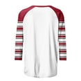 thumbnail image 6 of Jalioing 3/4 Sleeve Casual Tops for Women Striped Color Block Fashion T Shirt Trendy Crew Neck Tee, 6 of 7