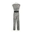 thumbnail image 2 of Emma & Michele V-Neck Elastic Waist Sleeveless Tie Waist Animal Print ITY Jumpsuit, 2 of 3