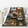 thumbnail image 4 of Vintage Coffee Blanket Drink Cup Lover Throw Blankets for Girls Boys Adult Women Men Plush Cozy Flannel Fleece Ultra Soft Fuzzy Party Blanket Gifts for Bed Couch Sofa 80"X60", 4 of 6