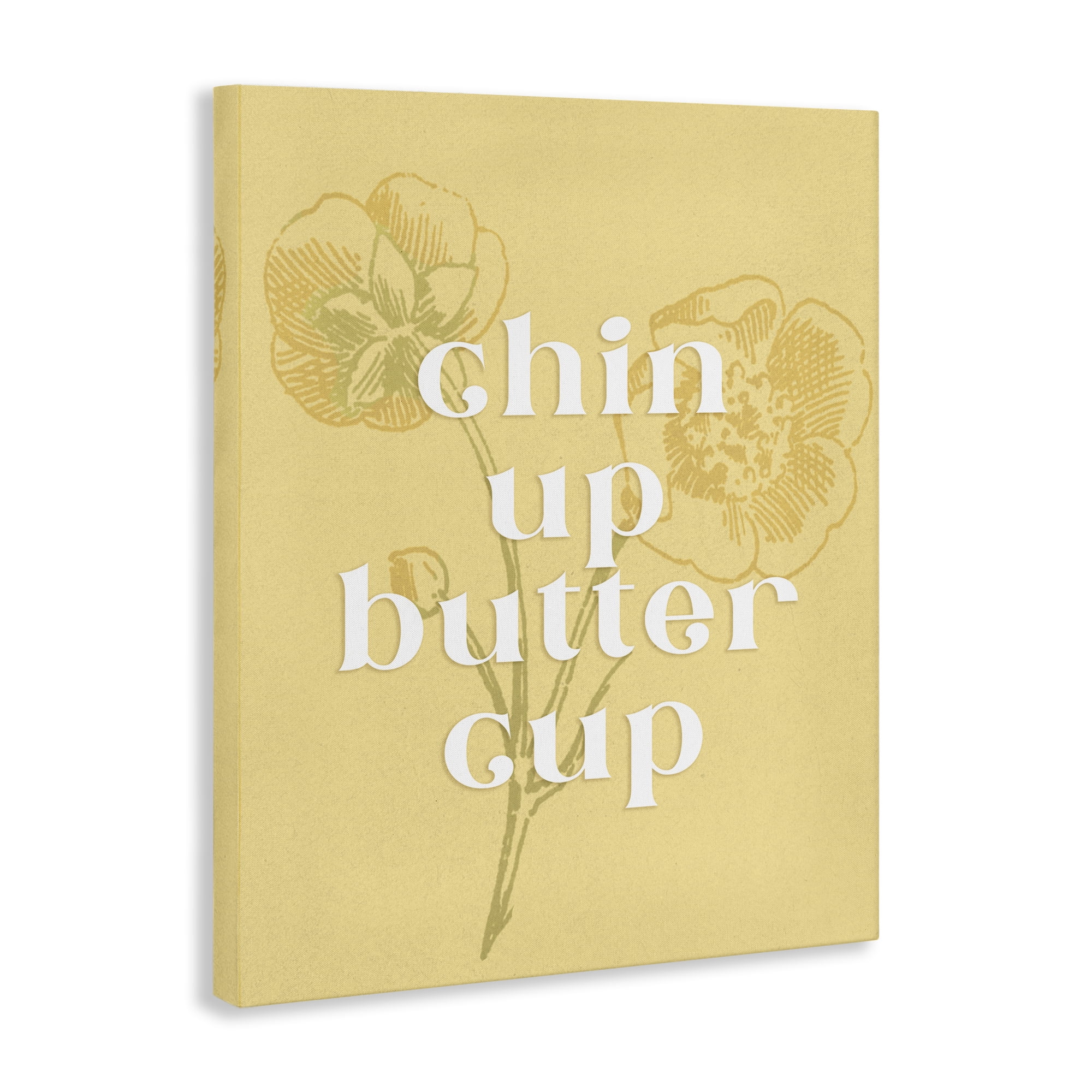Stupell Industries Floral Chin Up Phrase Plants & Flowers Painting Wrapped Canvas Art Print Wall Art, 36 x 48
