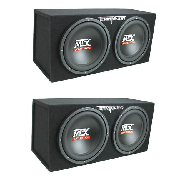 MTX 12Inch 1200Watt Car Audio Dual Loaded Subwoofer Box Enclosure (2