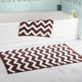 thumbnail image 5 of Lavish Home 67-0025-SF 100 Percent Cotton 2 Piece Chevron Bathroom Mat Set - Seafoam, 5 of 7
