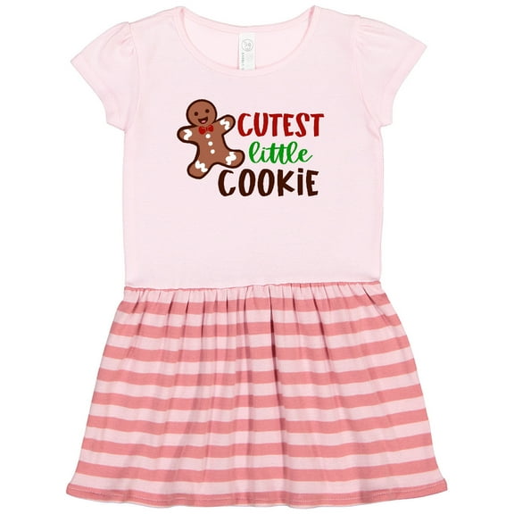 Inktastic Cutest Little Cookie Cute Christmas Gingerbread Man Girls Toddler Dress