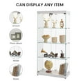 thumbnail image 3 of Hassch 66" Glass Display Cabinet in Clear with Lock and Lights, Lighted Curio Cabinet Collection Display Case, Floor Standing Showcase for Living Room Home Office (White), 3 of 8