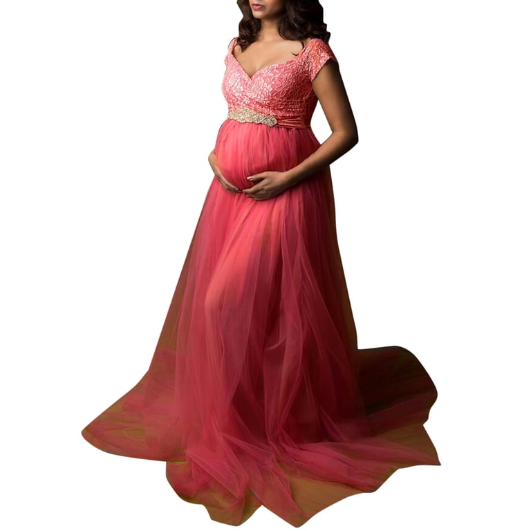 open lace back dress Pinkblush Red Lace Overlay Maternity Maxi Dress main image 1